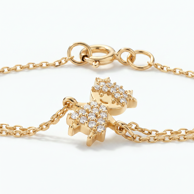 Gouden armband moeder dochter 14 karaat