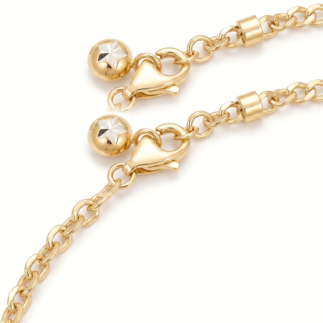 Gouden gourmet armband 14 karaat met sleutel