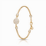 Gouden slangenarmband 14 karaat met rond middenstuk vol zirkonia