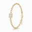 Gouden armband 14 karaat met baguette middenstuk van zirkonia