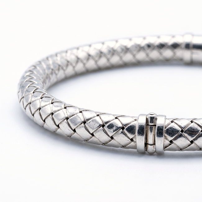 925 Zilveren Gevlochten Slavenarmband