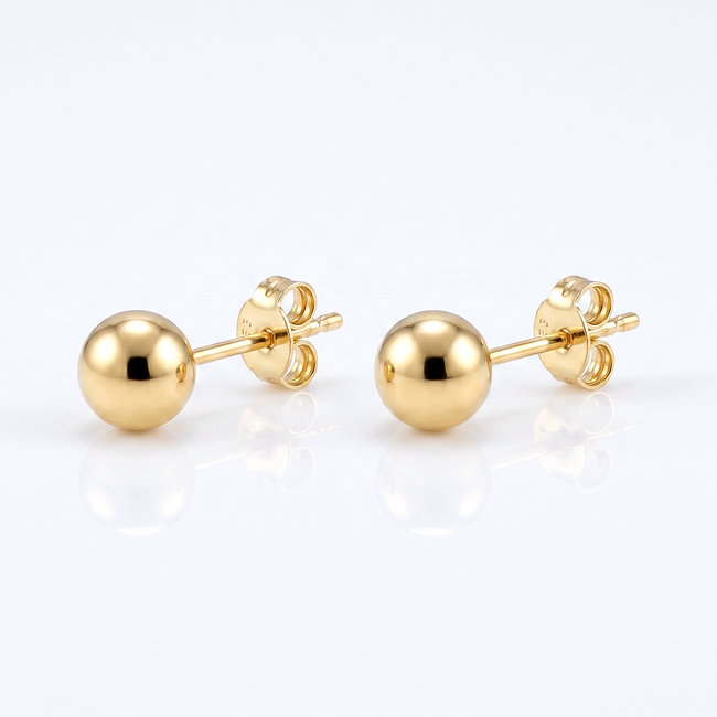 18 karaat gouden bol oorbellen 5.5 mm