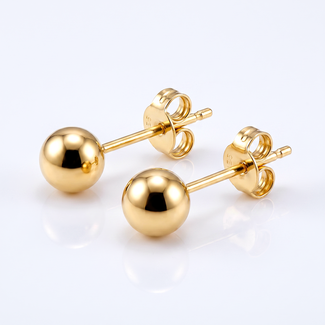 Gouden bol oorbellen 5.5 mm