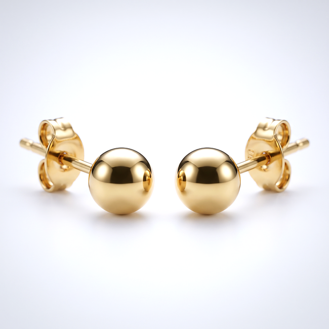 18 karaat gouden bol oorbellen 5.5 mm