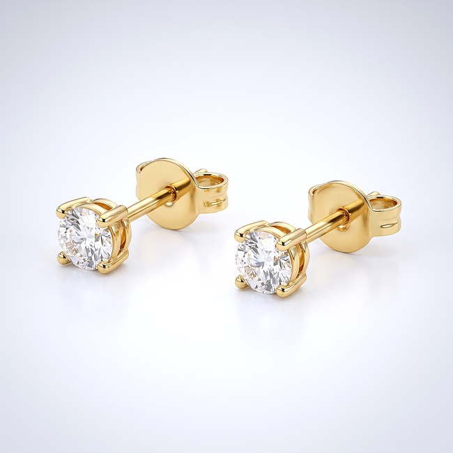 18 karaat gouden zirkonia oorstekers 4 mm
