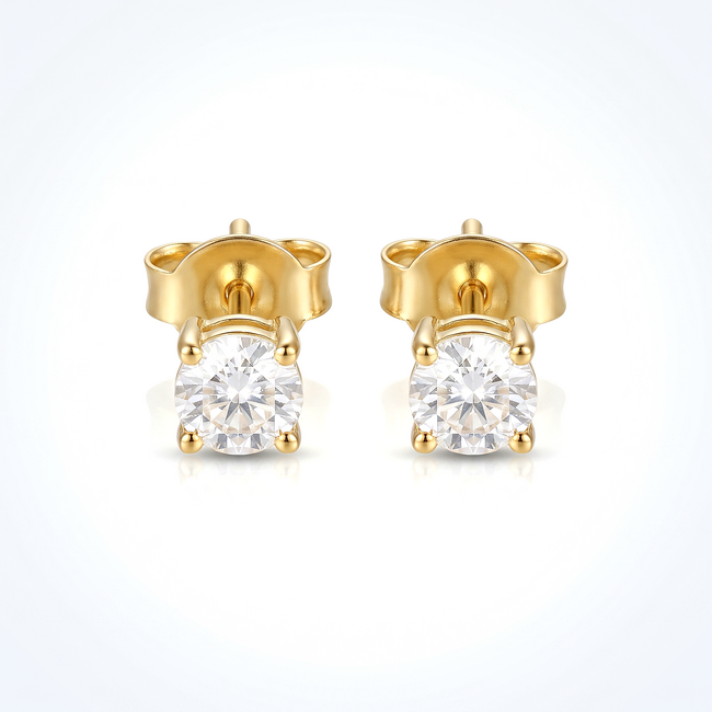 18 karaat gouden zirkonia oorstekers 4 mm