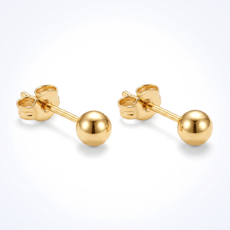 Gouden bol oorbellen 3.5 mm
