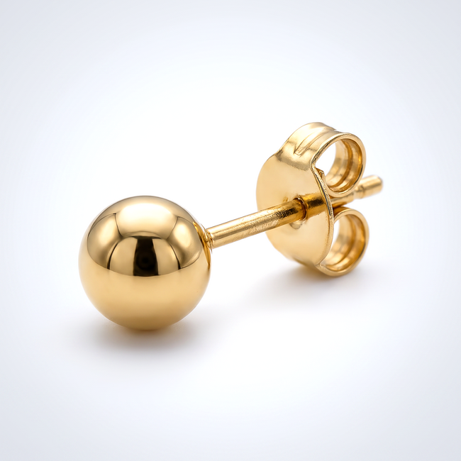 18 karaat gouden bol oorbellen 3.5 mm