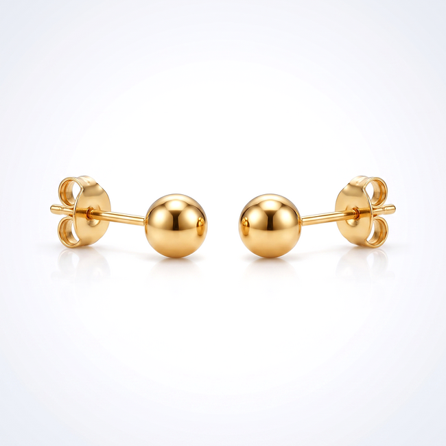 18 karaat gouden bol oorbellen 3.5 mm