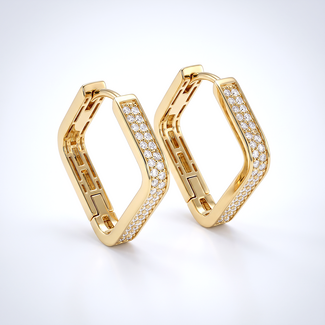 Gouden Oorbellen met Geometrisch Design