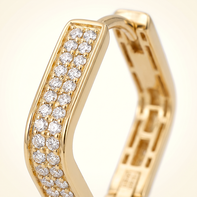 18 karaat gouden oorbellen met zirkonia accenten
