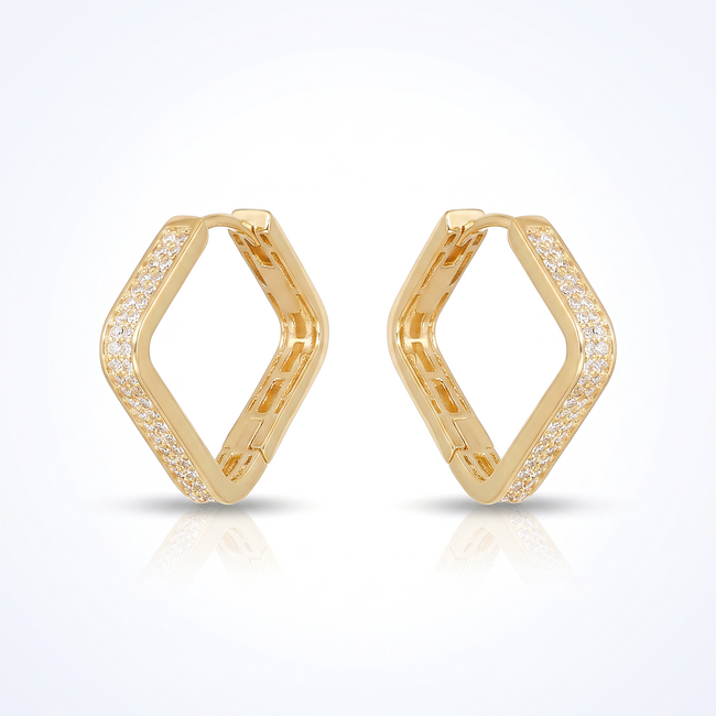 18 karaat gouden oorbellen met zirkonia accenten