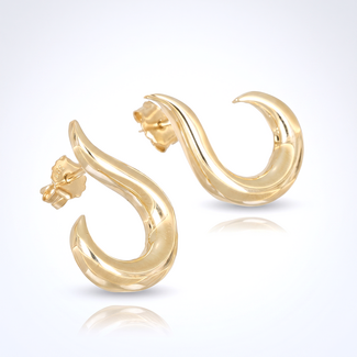 Gouden wave oorbellen