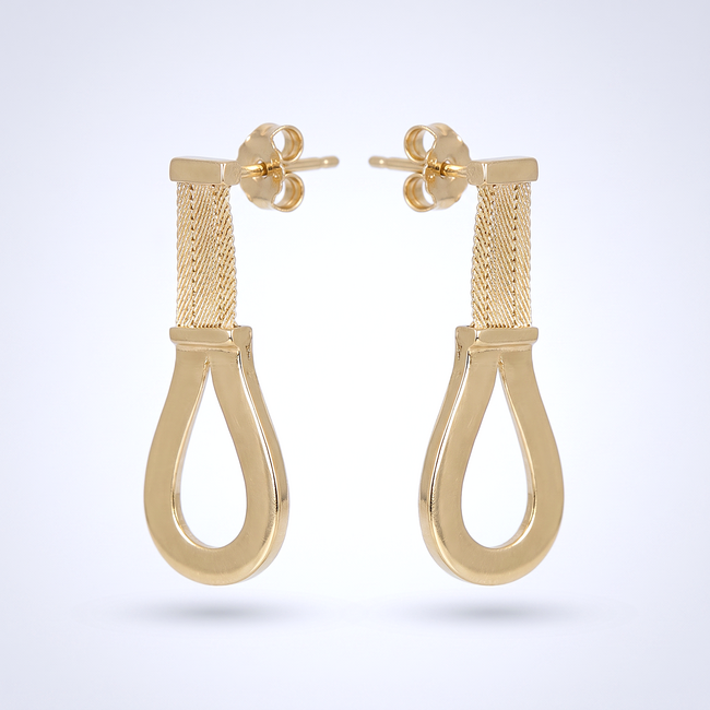 Gouden oorbellen met druppelvormig design