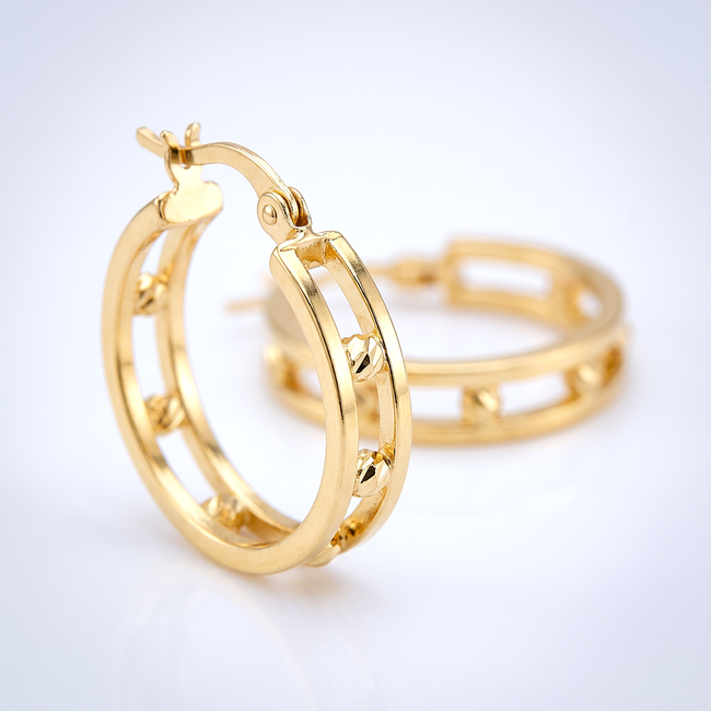 Dubbele creool oorbellen met gouden details