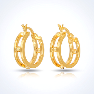 22 karaat dubbele gouden creolen