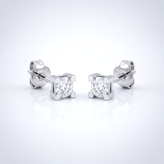 Witgouden diamant oorstekers 0.29 ct