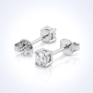Witgouden solitaire oorstekers 0.40 ct