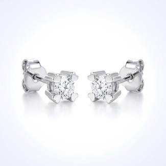Witgouden diamant oorstekers 0.40 ct