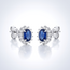Oorstekers met blauwe saffier en diamant