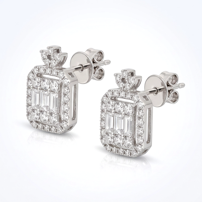 Oorstekers met kroonzetting en diamanten