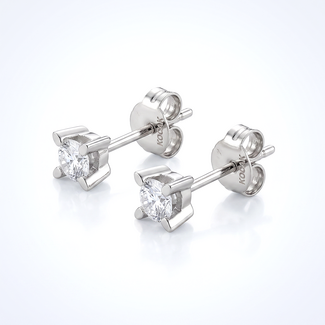 Witgouden diamant oorstekers 0.26 ct