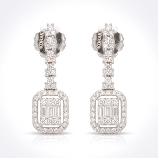 Witgouden diamanten oorhangers