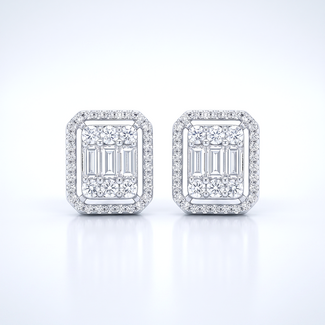 Witgouden diamanten oorknopjes 1.27 ct