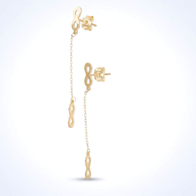 14 karaat gouden oorhangers met infinity symbool