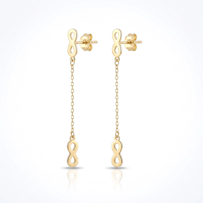 14 karaat gouden oorhangers met infinity symbool