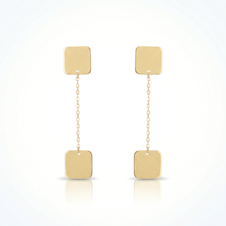 Gouden lange plaat oorhangers
