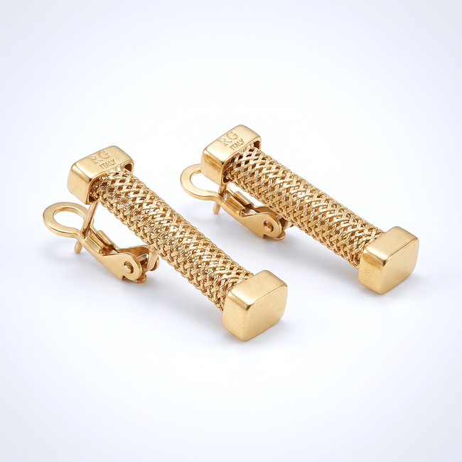 Gouden Italiaanse mesh oorbellen