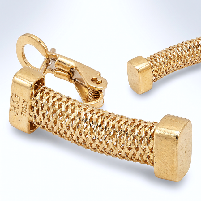Gouden Italiaanse mesh oorbellen