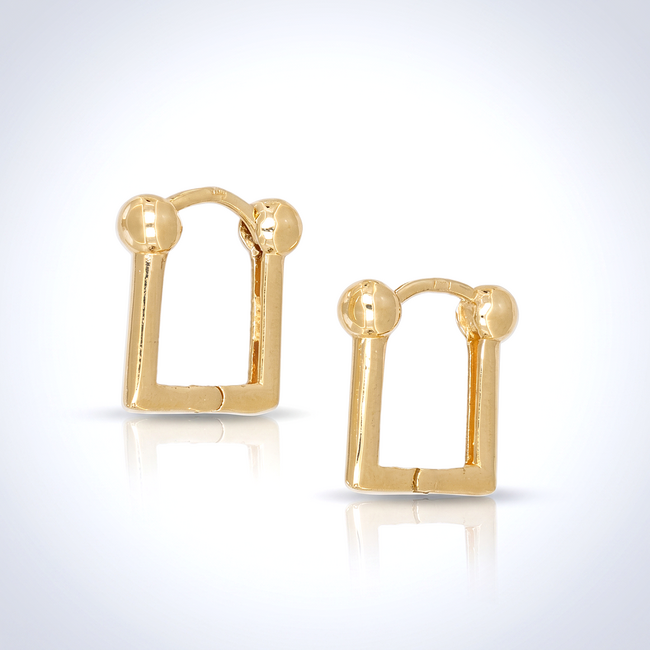 Gouden vierkante oorringen met modern design