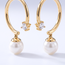 Gouden oorringen met parelhanger