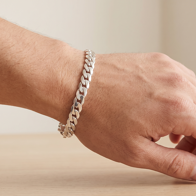925 zilveren Cuban Link armband hoogglans 20 cm