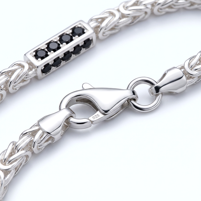 925 zilveren byzantijnse armband zwart