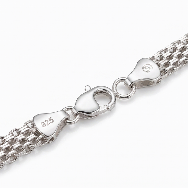 925 Zilveren Meerlaagse Schakelarmband