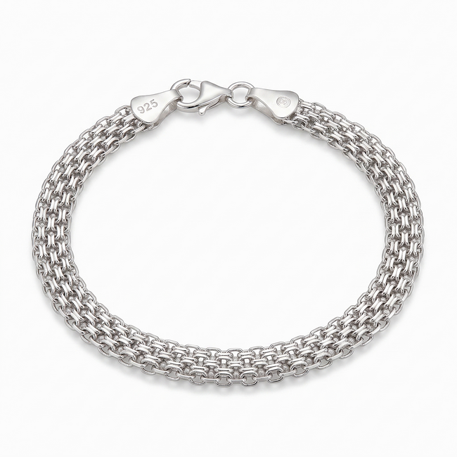 925 Zilveren Meerlaagse Schakelarmband