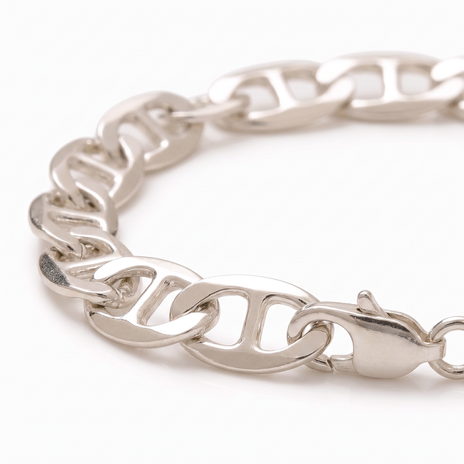 Elegante Zilveren Mariner Schakelarmband