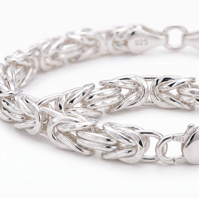 Elegante Zilveren Byzantijnse Schakelarmband