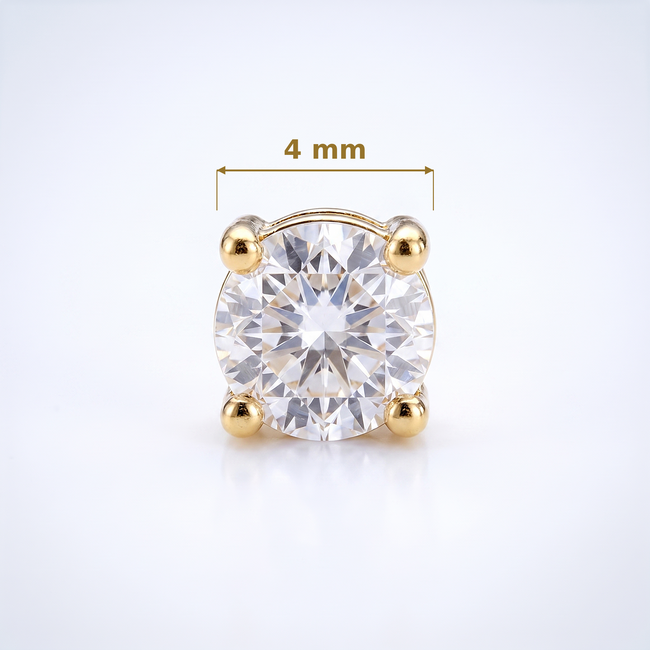 18 karaat gouden zirkonia oorstekers 4 mm