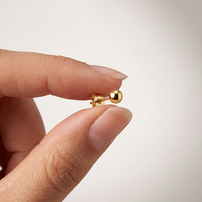 18 karaat gouden bol oorbellen 3.5 mm