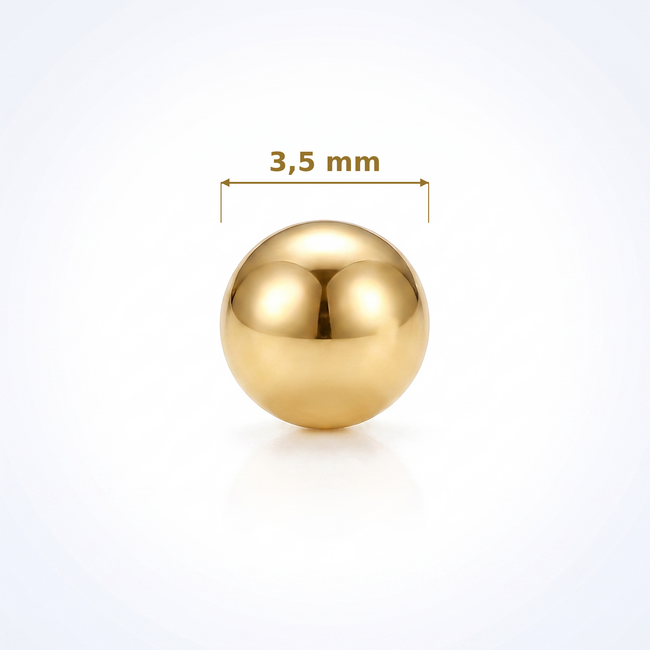 18 karaat gouden bol oorbellen 3.5 mm