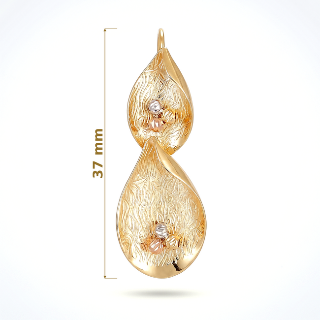 18k Gouden Dames Oorbellen met Blad Design