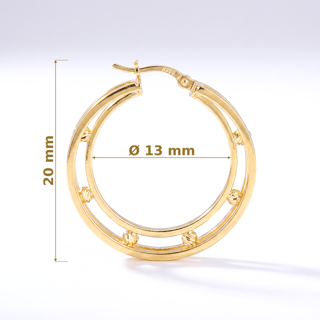 Dubbele creool oorbellen met gouden details