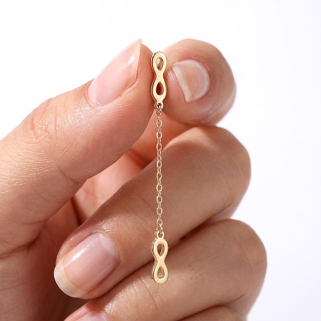 14 karaat gouden oorhangers met infinity symbool