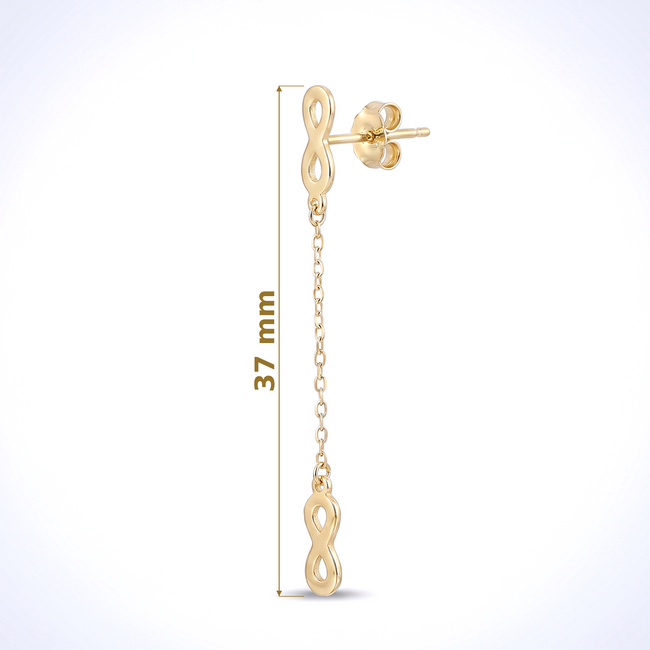 14 karaat gouden oorhangers met infinity symbool
