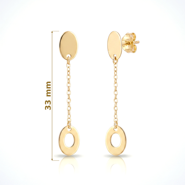 Gouden oorhangers met fijne ketting