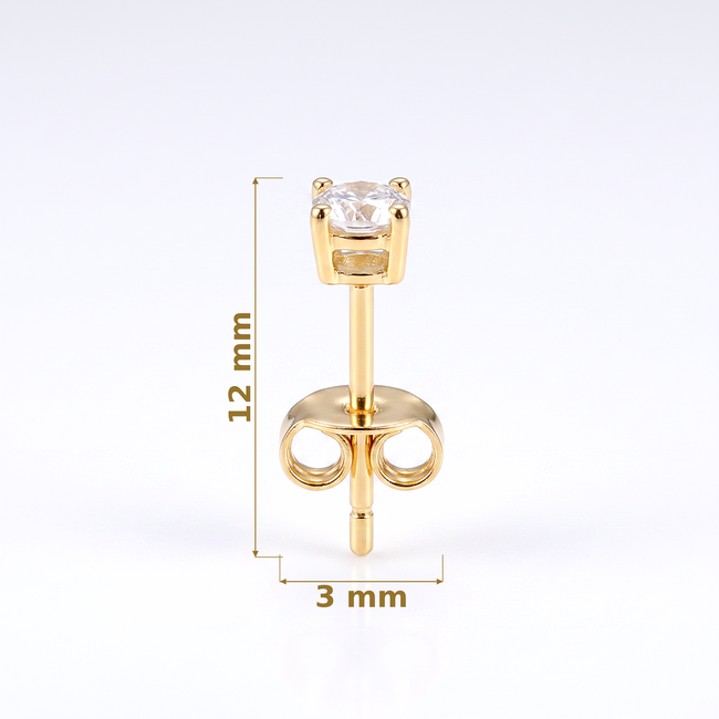 18 karaat Gouden Zirkonia Oorbellen